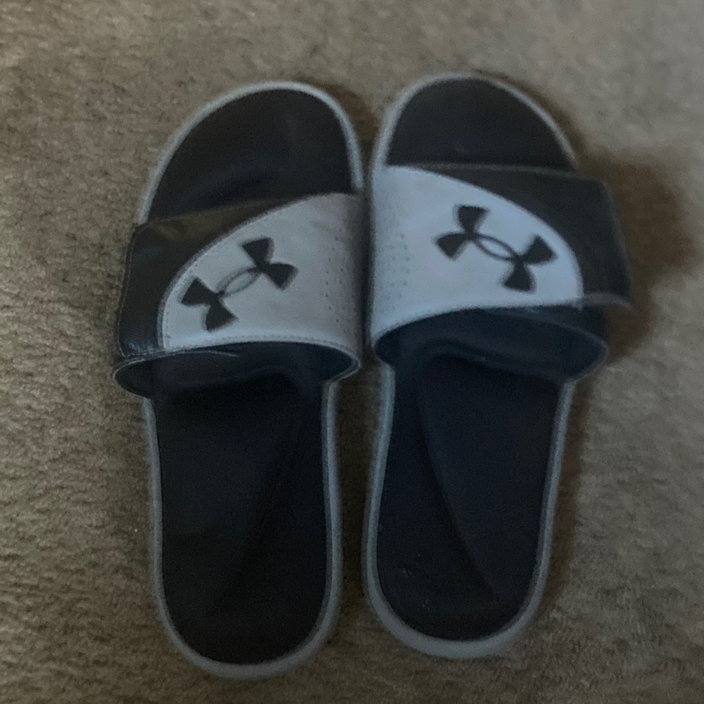 Under Armour Black and White Slides